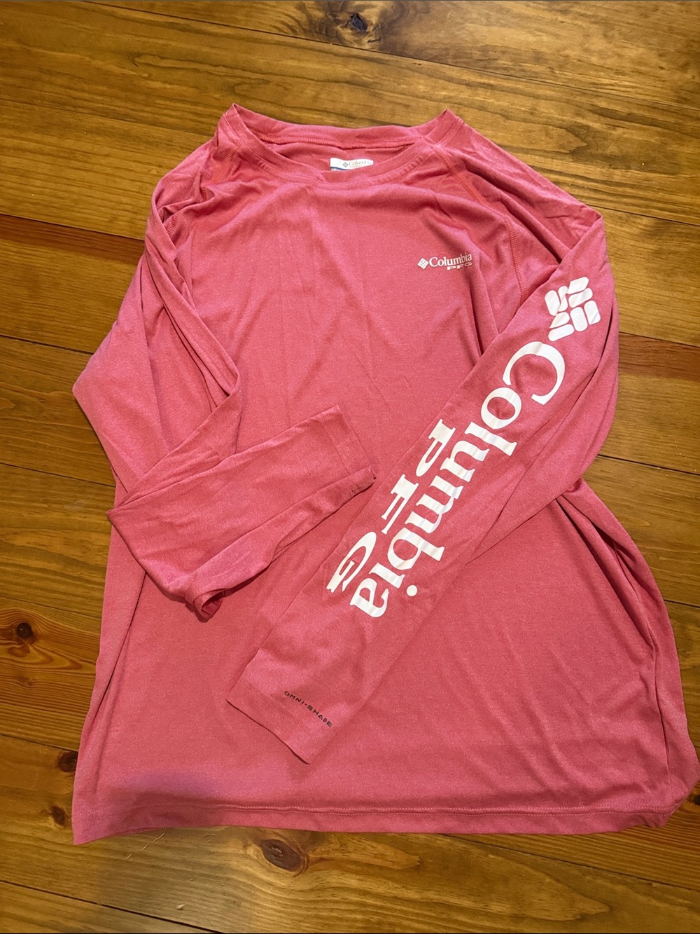 Sz XL Columbia Men’s Long-Sleeve Performance Tee - coral